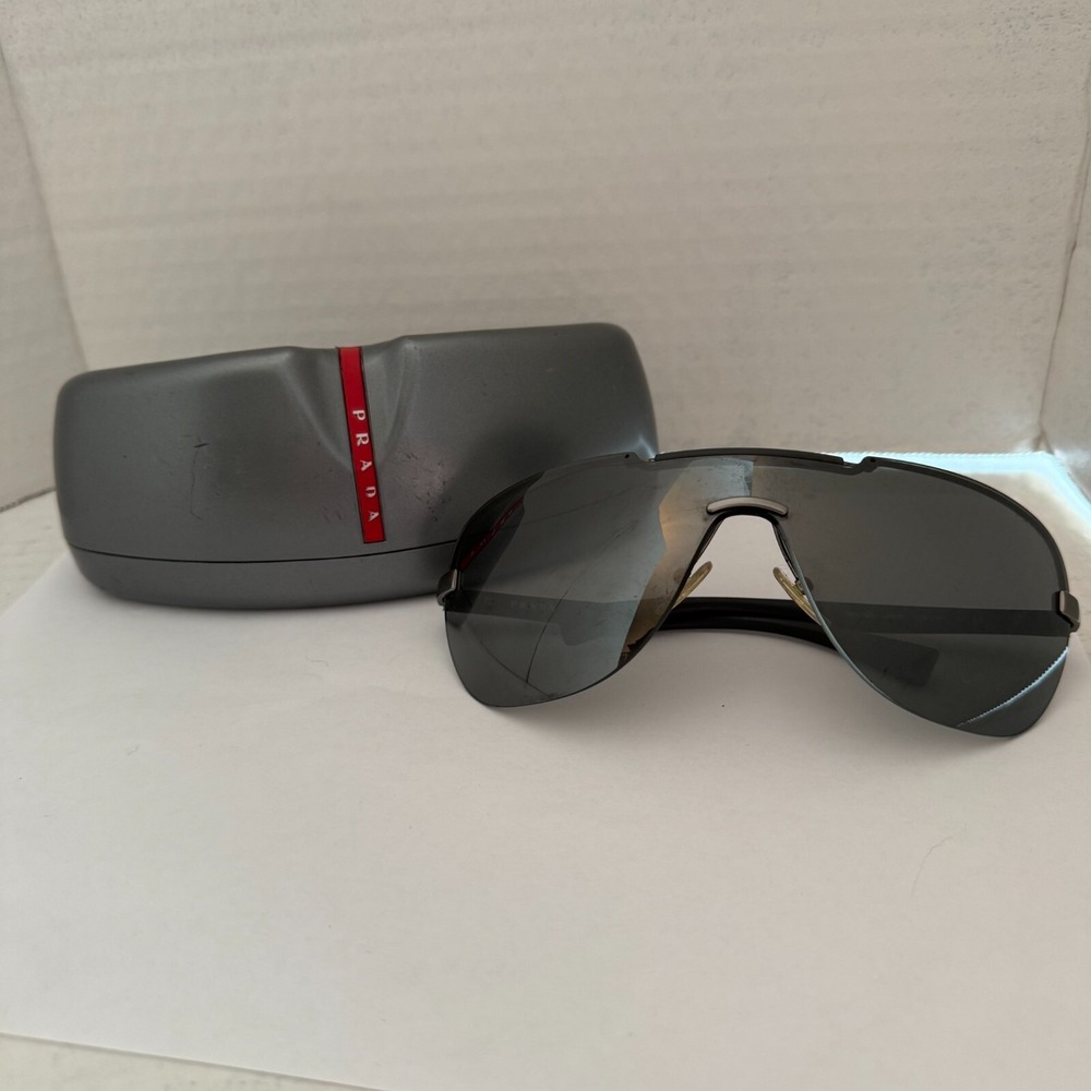 Prada Sunglasses Y2K 2007 Vintage RARE  Shield 0PS52NS SPS 57N 5AV-301 OEM CASE